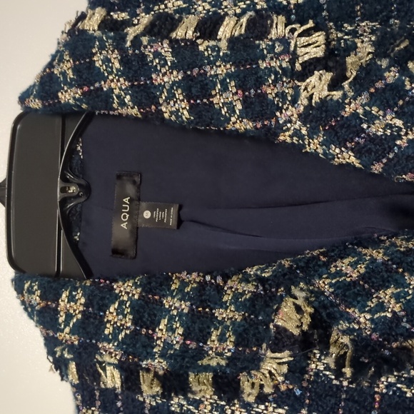 Aqua tweed Fringe Blue&Metallic Blazer. NOT FOR SALE - Picture 2 of 3